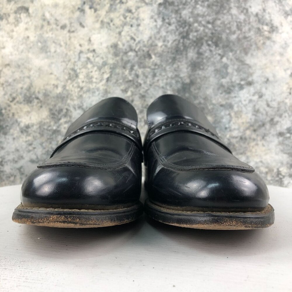 Park Place Men's Size 10D Black Leather Closed Toe Slip On Dress Shoes Loafers - Picture 2 of 16